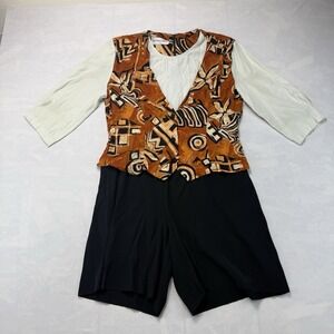 Vintage Betsy's Things Abstract Print 2 Pc Dress Set Womens M